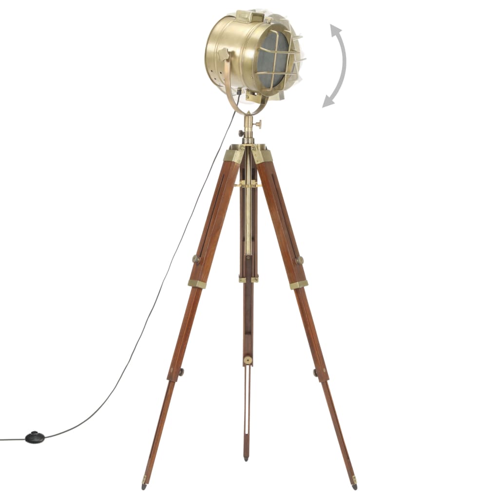 Lampadaire À Trépied Bois De Manguier Massif 165 Cm