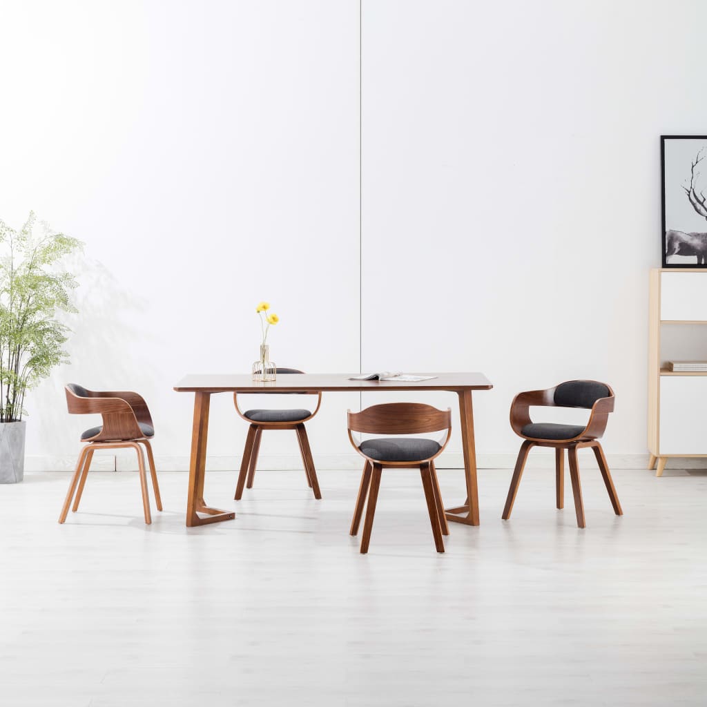 Chaise De Salle À Manger Bois Courbé Et Similicuir