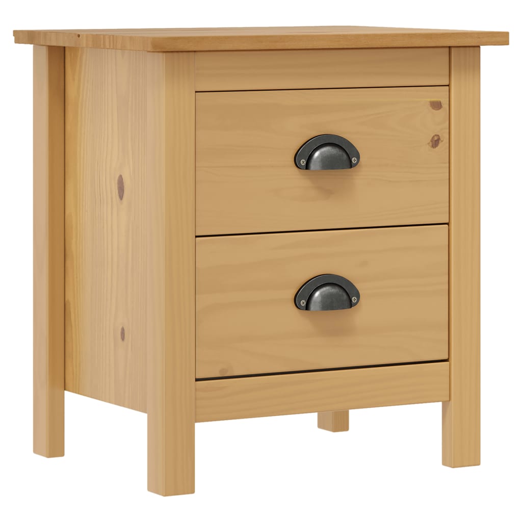 Table De Chevet Hill Blanc 46X35X49,5 Cm Bois De Pin Solide