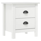 Table De Chevet Hill Blanc 46X35X49,5 Cm Bois De Pin Solide