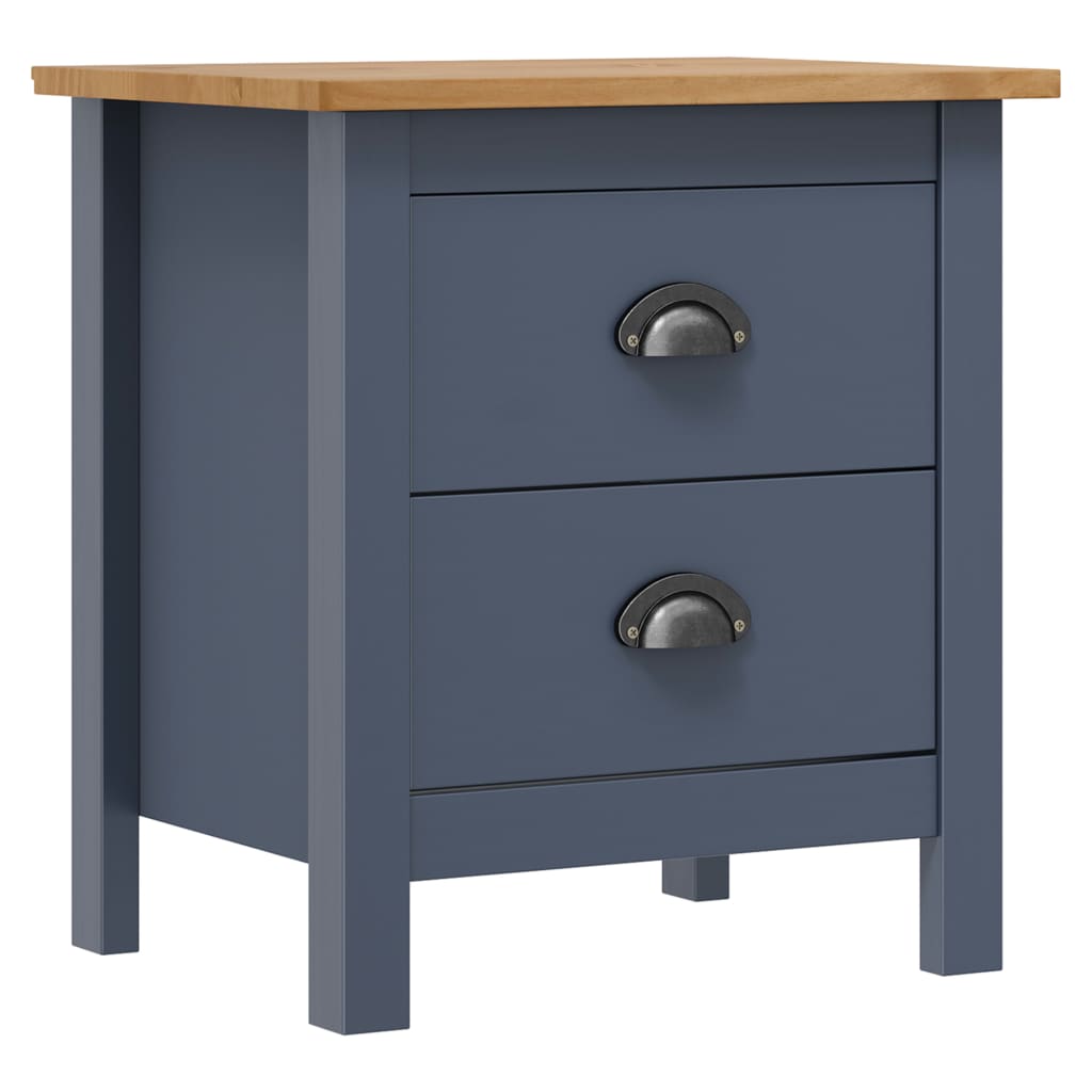 Table De Chevet Hill Blanc 46X35X49,5 Cm Bois De Pin Solide