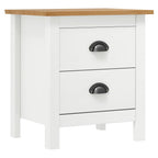 Table De Chevet Hill Blanc 46X35X49,5 Cm Bois De Pin Solide