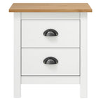 Table De Chevet Hill Blanc 46X35X49,5 Cm Bois De Pin Solide