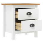 Table De Chevet Hill Blanc 46X35X49,5 Cm Bois De Pin Solide