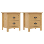 Table De Chevet Hill Blanc 46X35X49,5 Cm Bois De Pin Solide