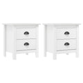 Table De Chevet Hill Blanc 46X35X49,5 Cm Bois De Pin Solide