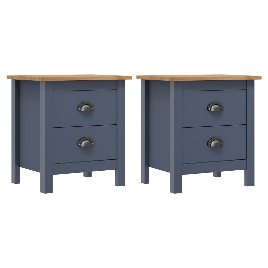 Table De Chevet Hill Blanc 46X35X49,5 Cm Bois De Pin Solide