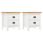 Table De Chevet Hill Blanc 46X35X49,5 Cm Bois De Pin Solide