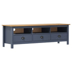 Meuble Tv Hill Range Blanc 158X40X47 Cm Bois De Pin Solide