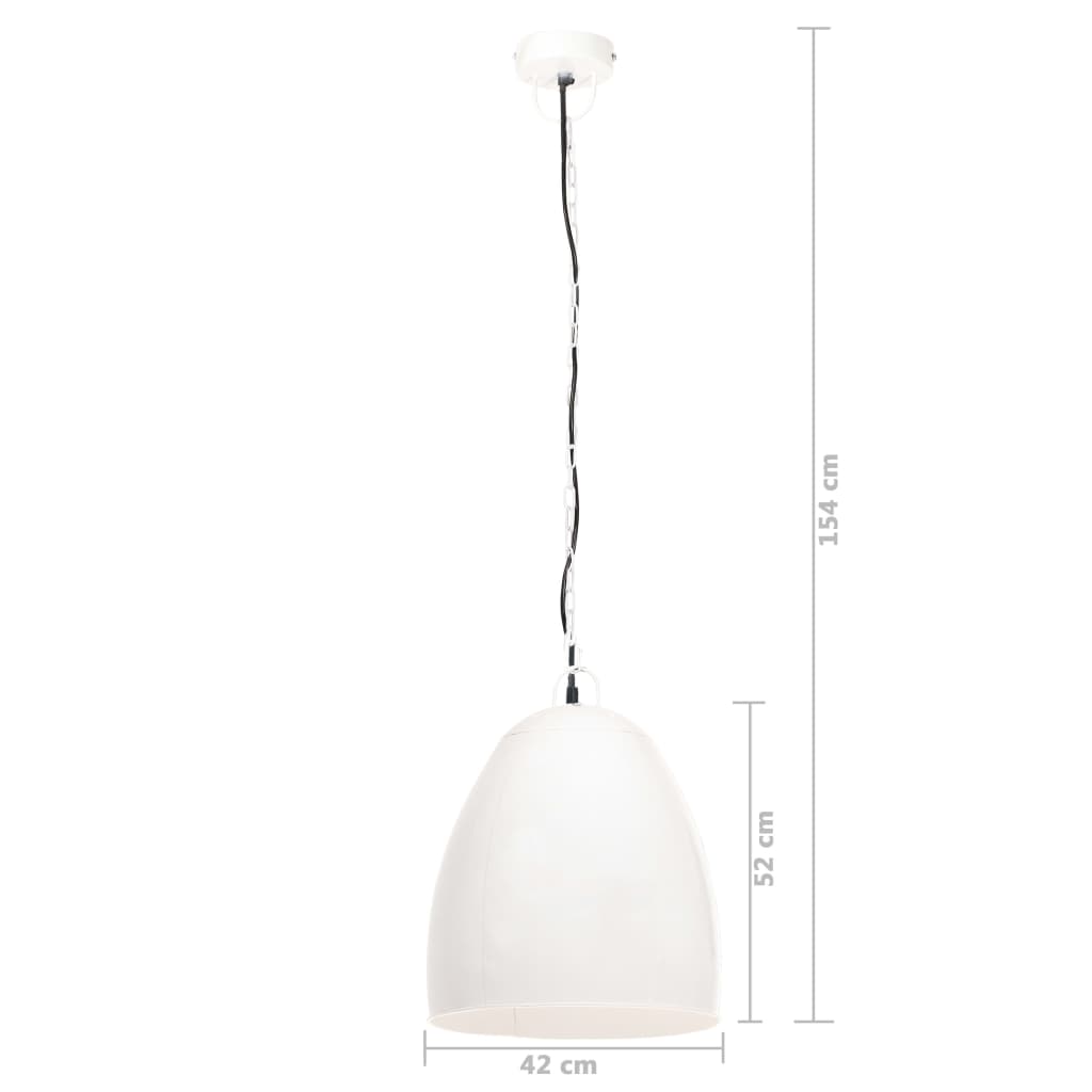 Lampe Suspendue Industrielle 25 W Rond 42 Cm E27 Blanc