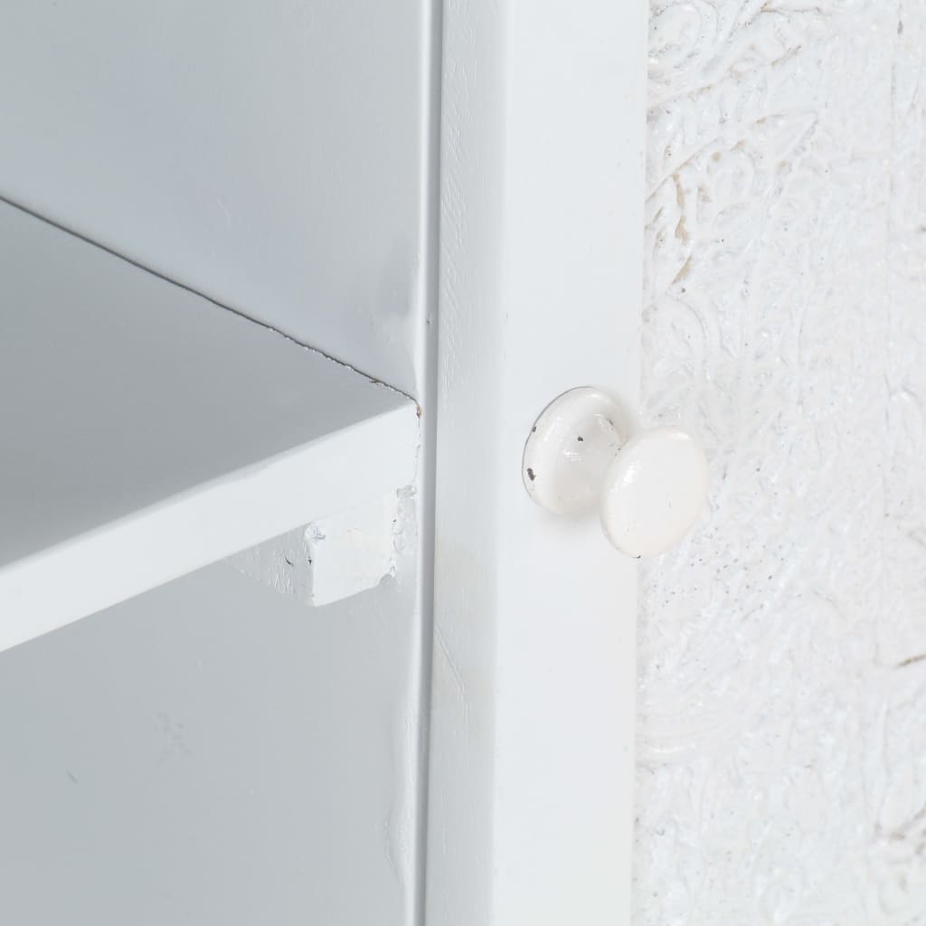 Meuble Tv Blanc 115X30X46 Cm Bois Massif De Manguier