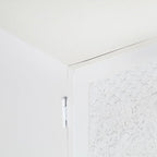 Meuble Tv Blanc 115X30X46 Cm Bois Massif De Manguier