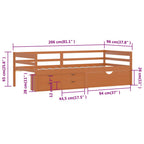 Cadre De Lit Avec Rangement Sans Matelas 90X200 Cm