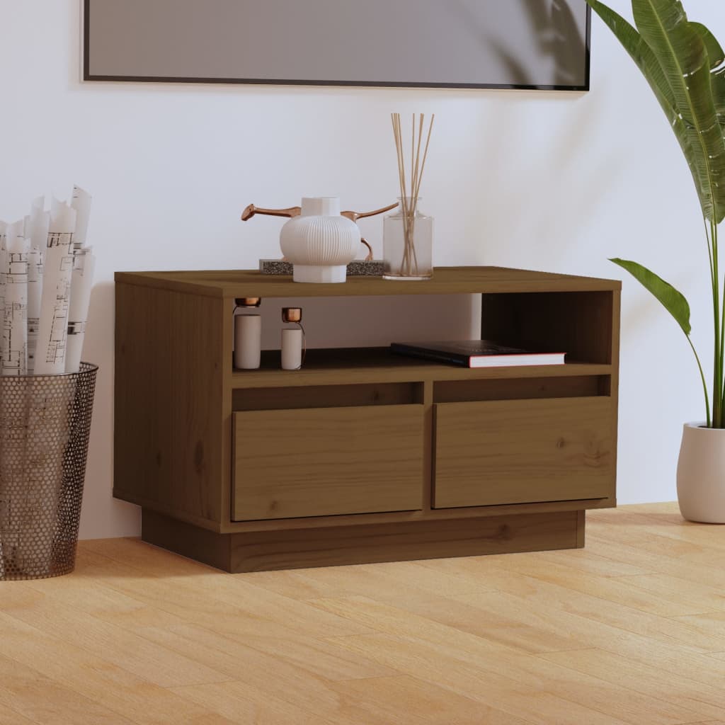 Meuble Tv 60X35X37 Cm Bois De Pin Massif