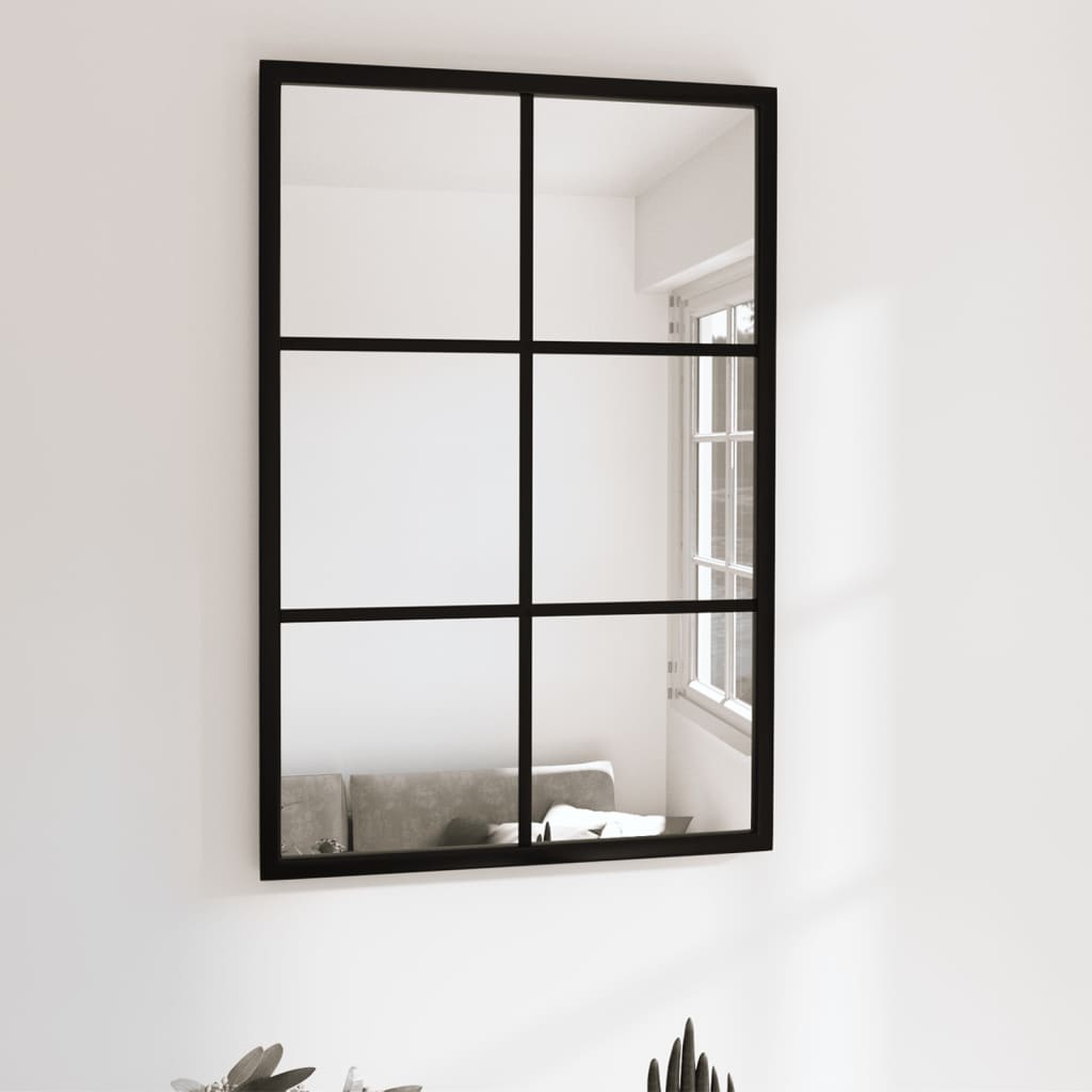 Miroir Mural Noir Rectangulaire Fer