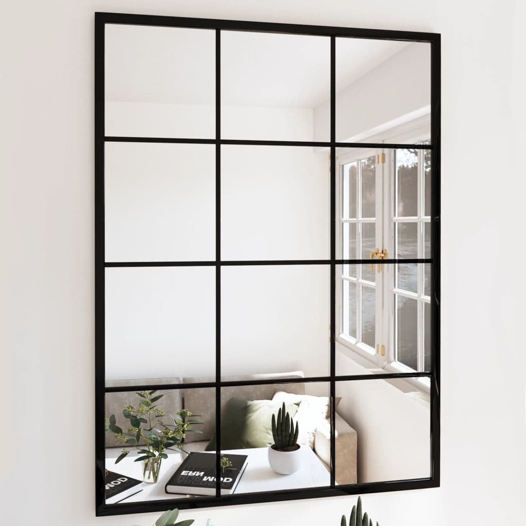 Miroir Mural Noir Rectangulaire Fer