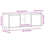 Meuble Tv 110,5X35X44 Cm Bois De Pin Massif