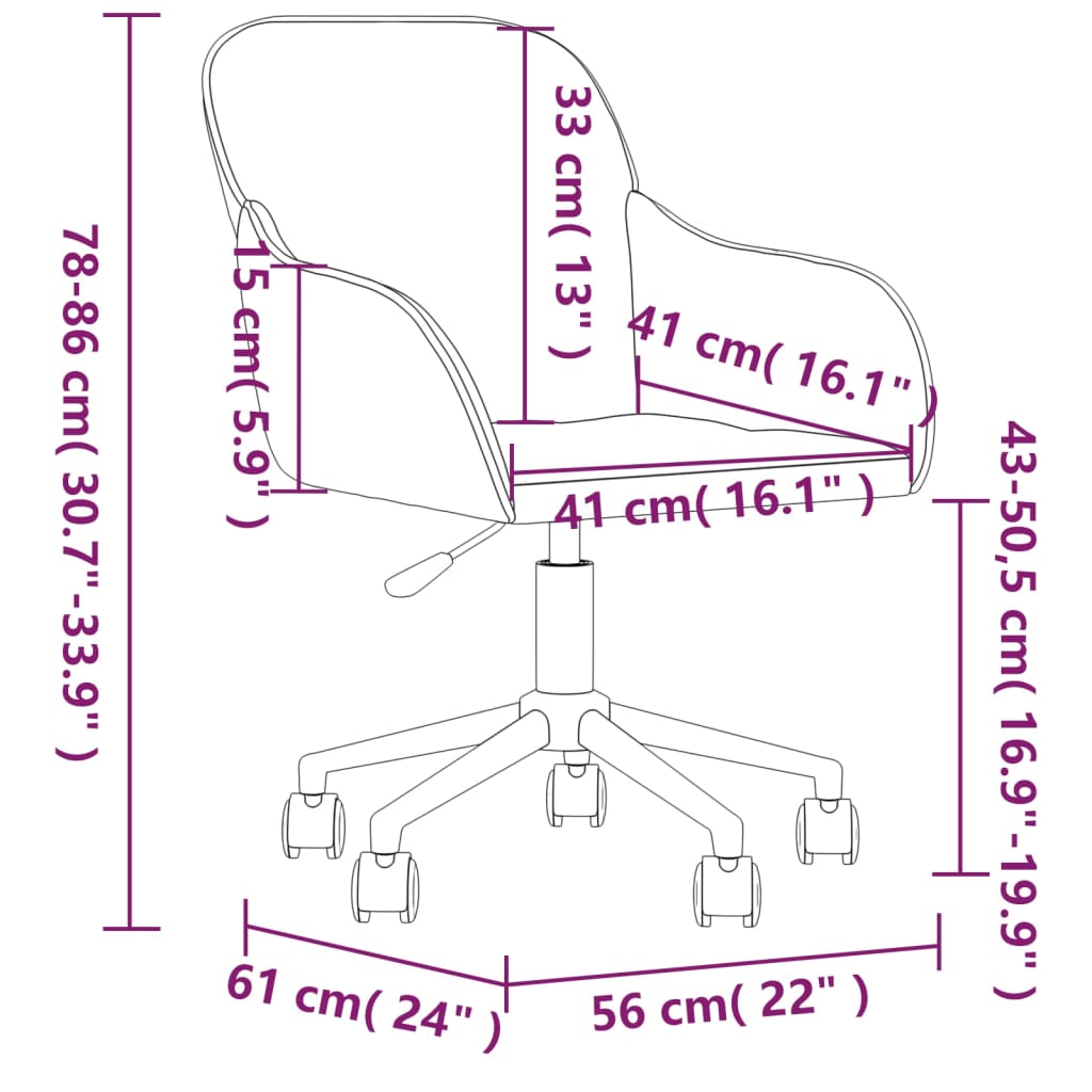 Chaise Pivotante De Bureau Velours
