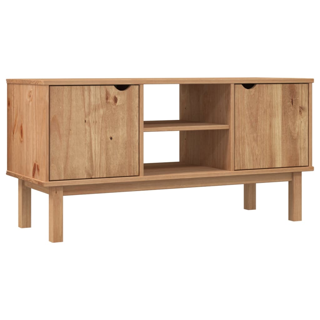 Meuble Tv Otta 113,5X43X57 Cm Bois De Pin Massif