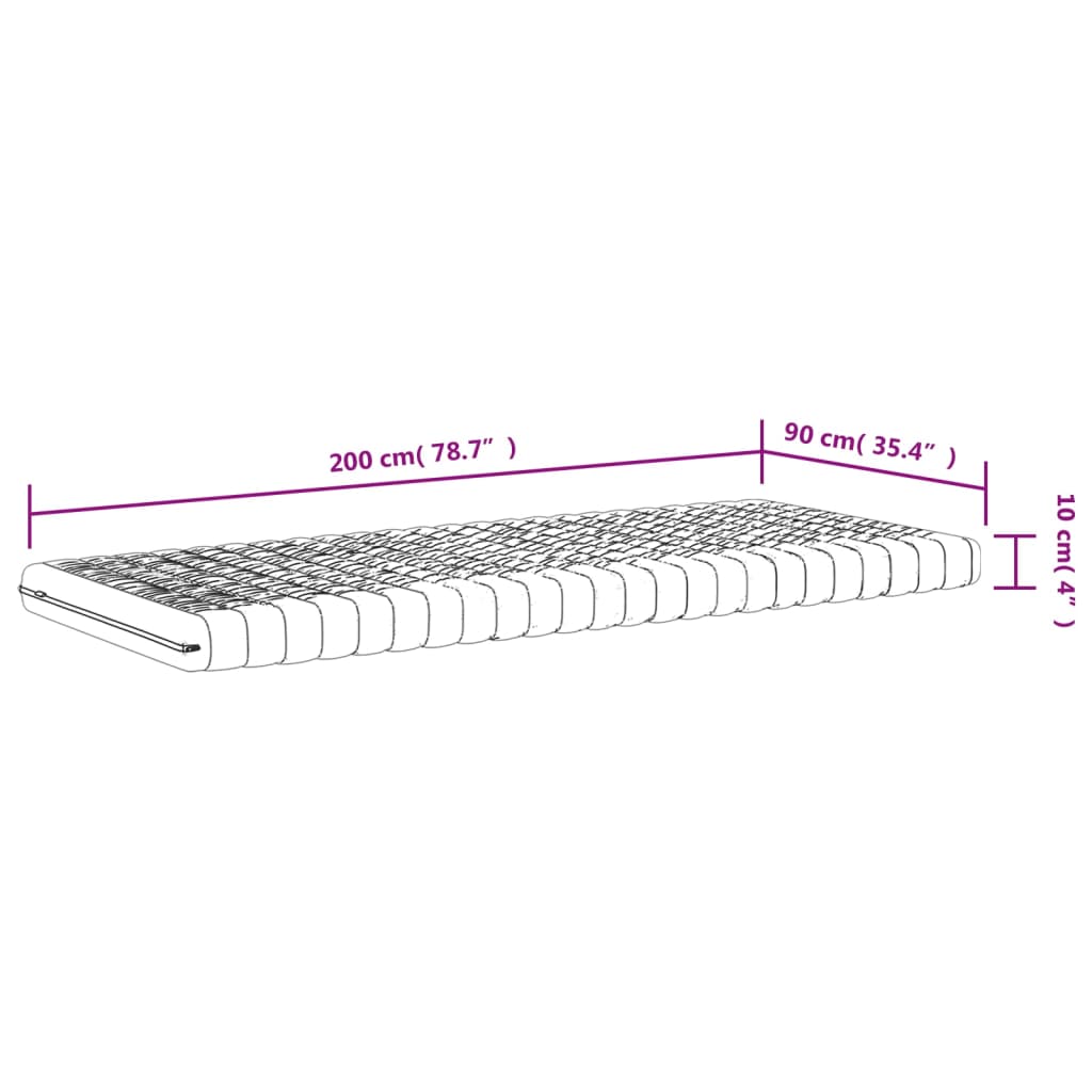 Matelas En Mousse Blanc 7 Zones Dureté 20 Ild