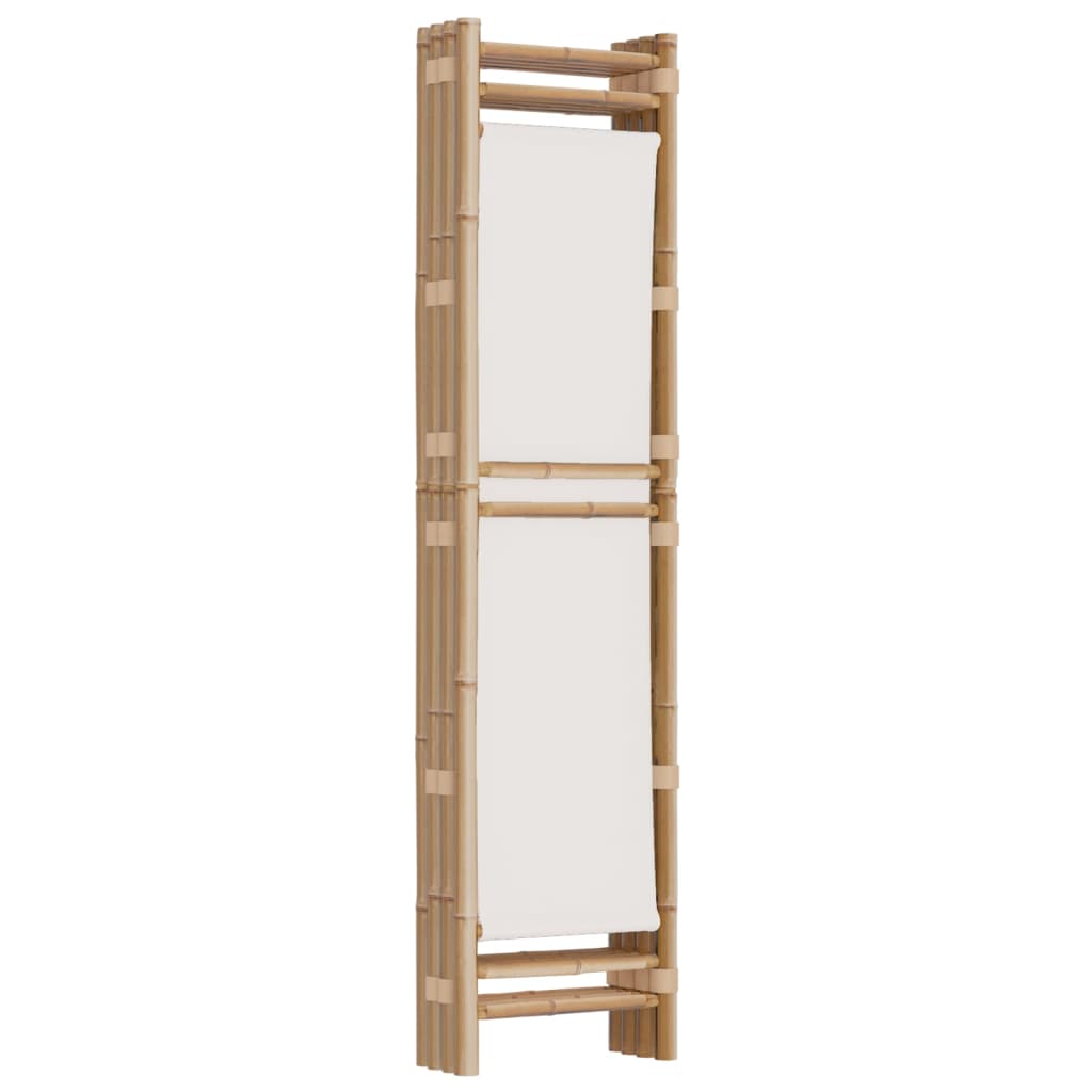 Cloison De Séparation Pliante 4 Panneaux 160 Cm Bambou Et Toile