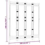 Cloison De Séparation Pliante 4 Panneaux 160 Cm Bambou Et Toile