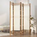 Cloison De Séparation Pliante 4 Panneaux 160 Cm Bambou Et Toile