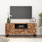 Meuble Tv 105X33,5X46 Cm Bois De Manguier Et D'ingénierie