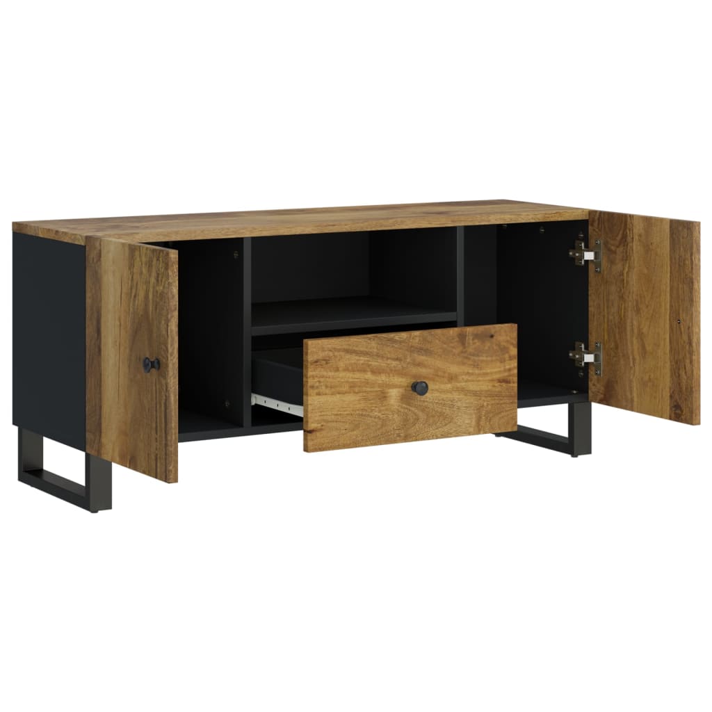 Meuble Tv 105X33,5X46 Cm Bois De Manguier Et D'ingénierie