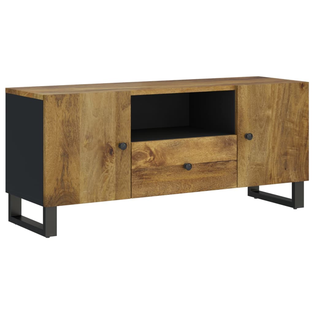 Meuble Tv 105X33,5X46 Cm Bois De Manguier Et D'ingénierie