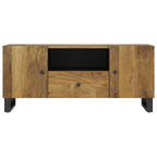 Meuble Tv 105X33,5X46 Cm Bois De Manguier Et D'ingénierie