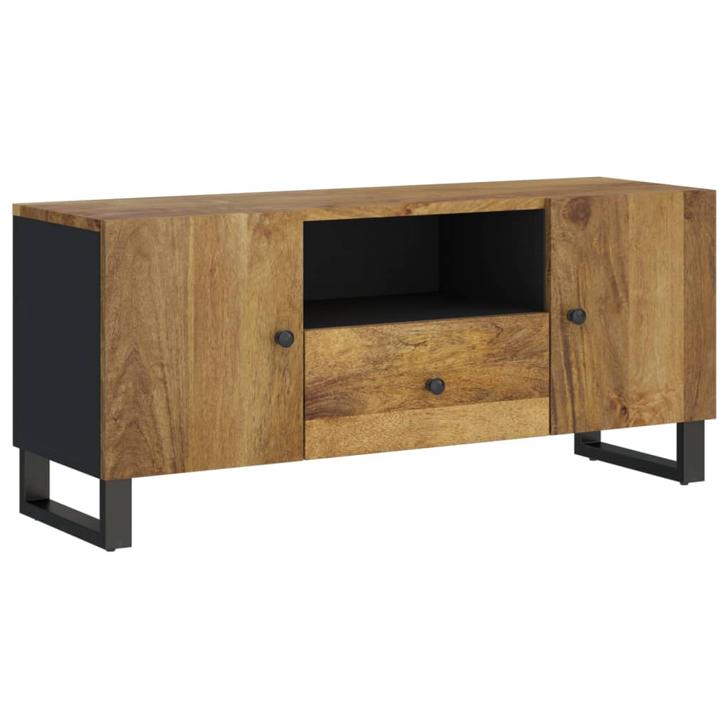 Meuble Tv 105X33,5X46 Cm Bois De Manguier Et D'ingénierie