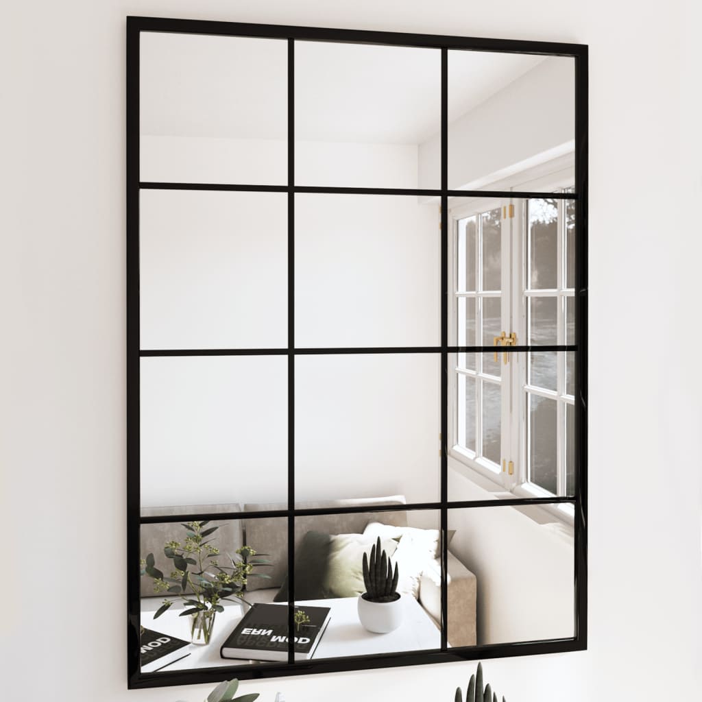 Miroir Mural Noir Rectangulaire Fer