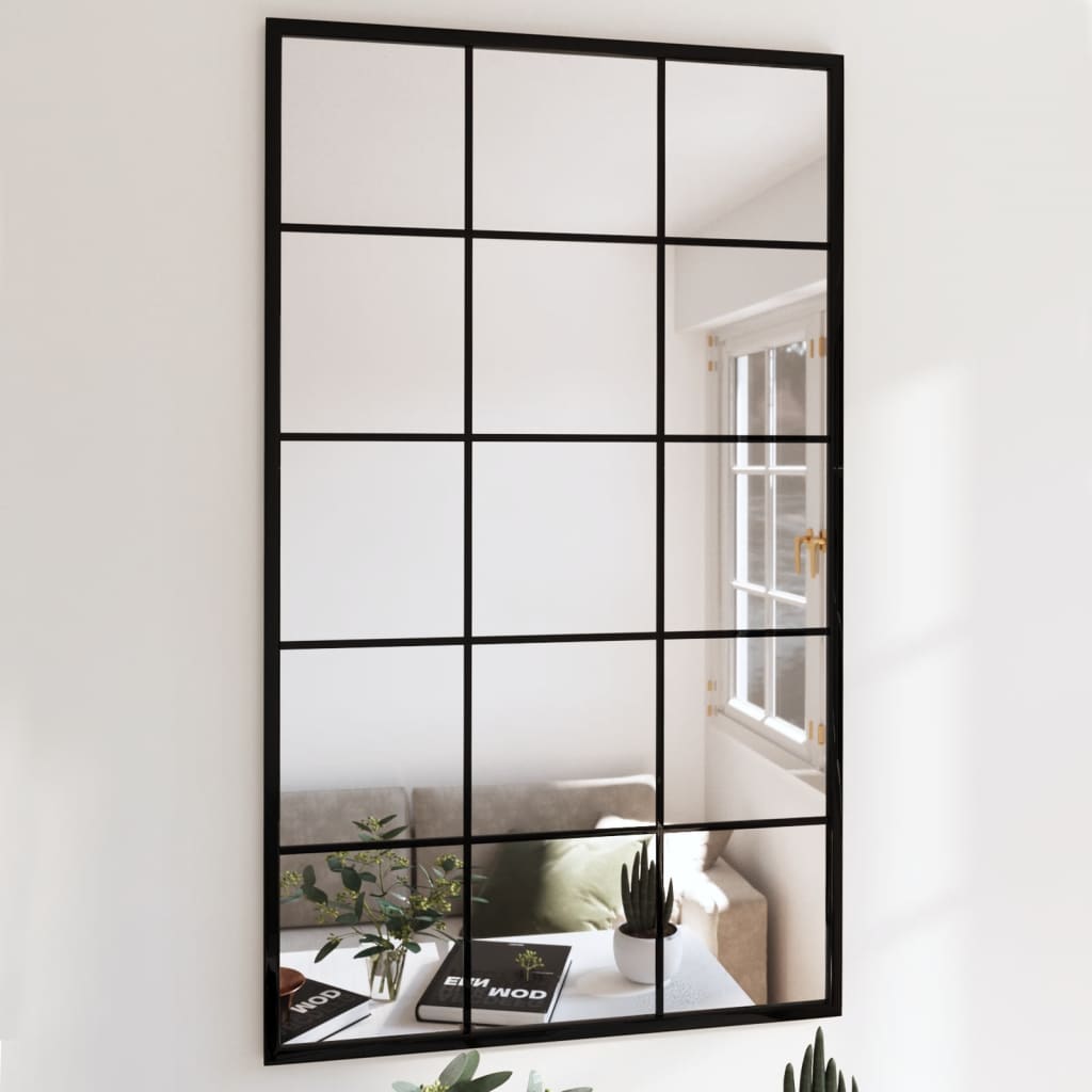 Miroir Mural Noir Rectangulaire Fer