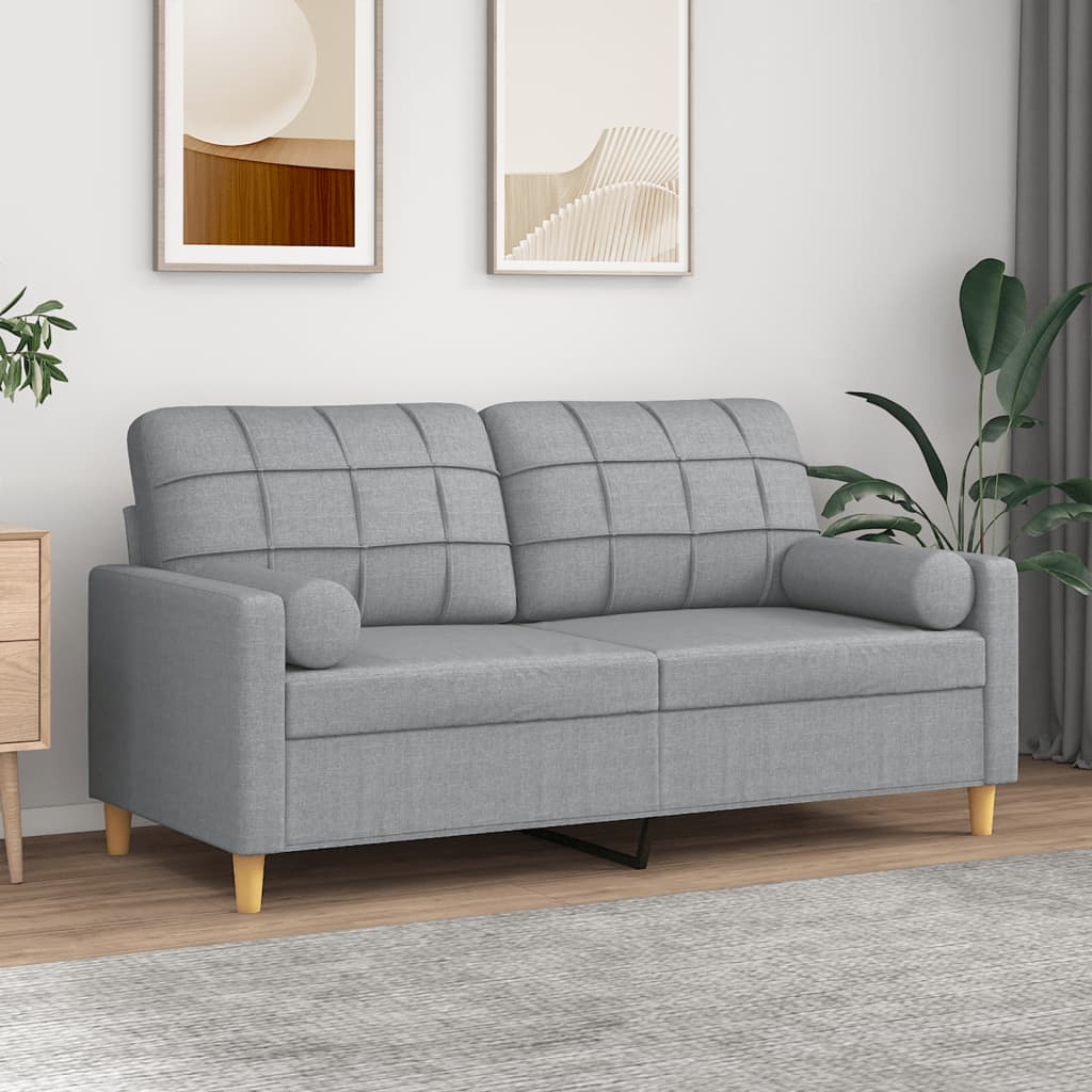 Canapé 3 Places Avec Oreillers Décoratifs Tissu