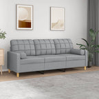 Canapé 3 Places Avec Oreillers Décoratifs Tissu