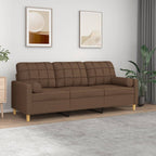 Canapé 3 Places Avec Oreillers Décoratifs Tissu