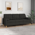 Canapé 3 Places Avec Oreillers Décoratifs Tissu