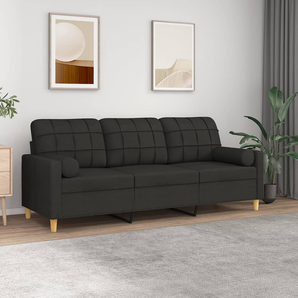 Canapé 3 Places Avec Oreillers Décoratifs Tissu