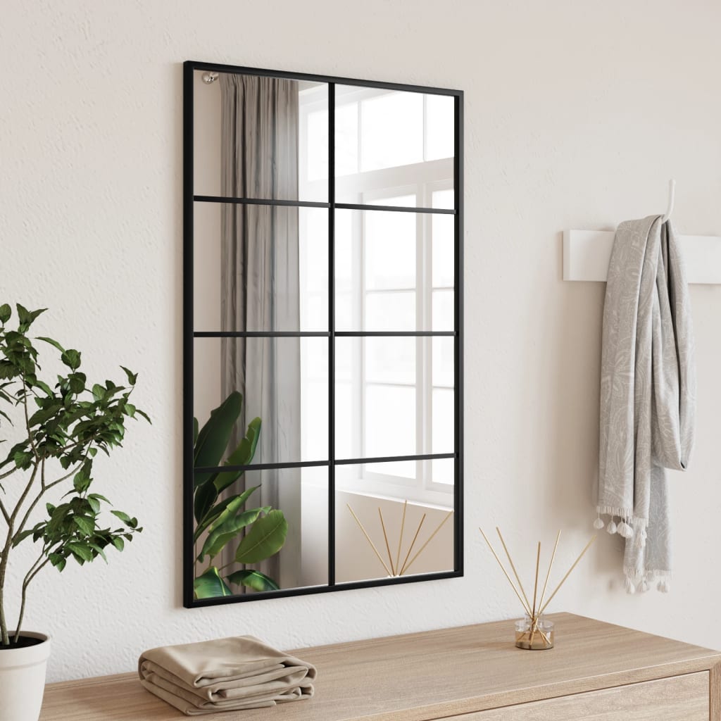 Miroir Mural Noir Rectangulaire Fer