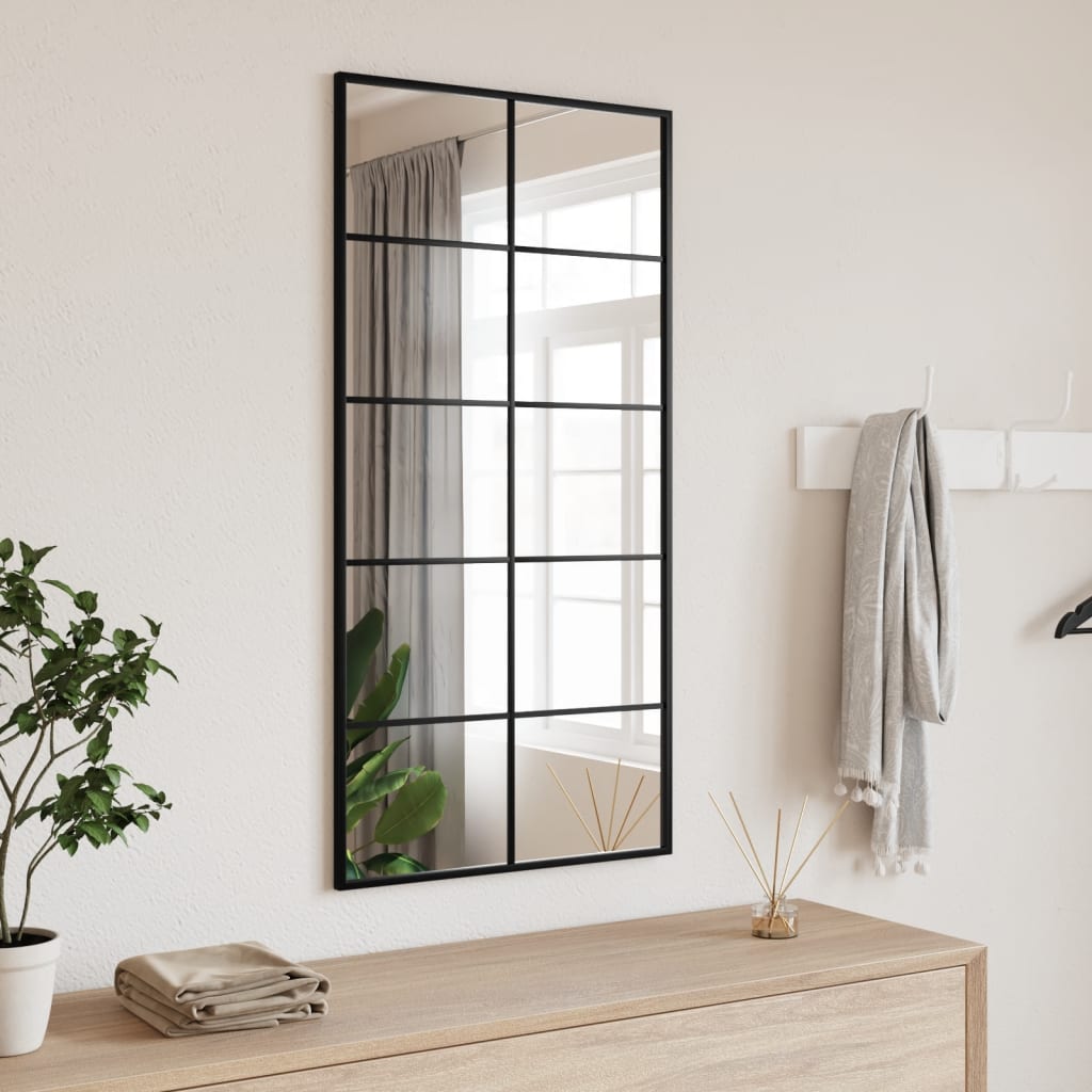 Miroir Mural Noir Rectangulaire Fer