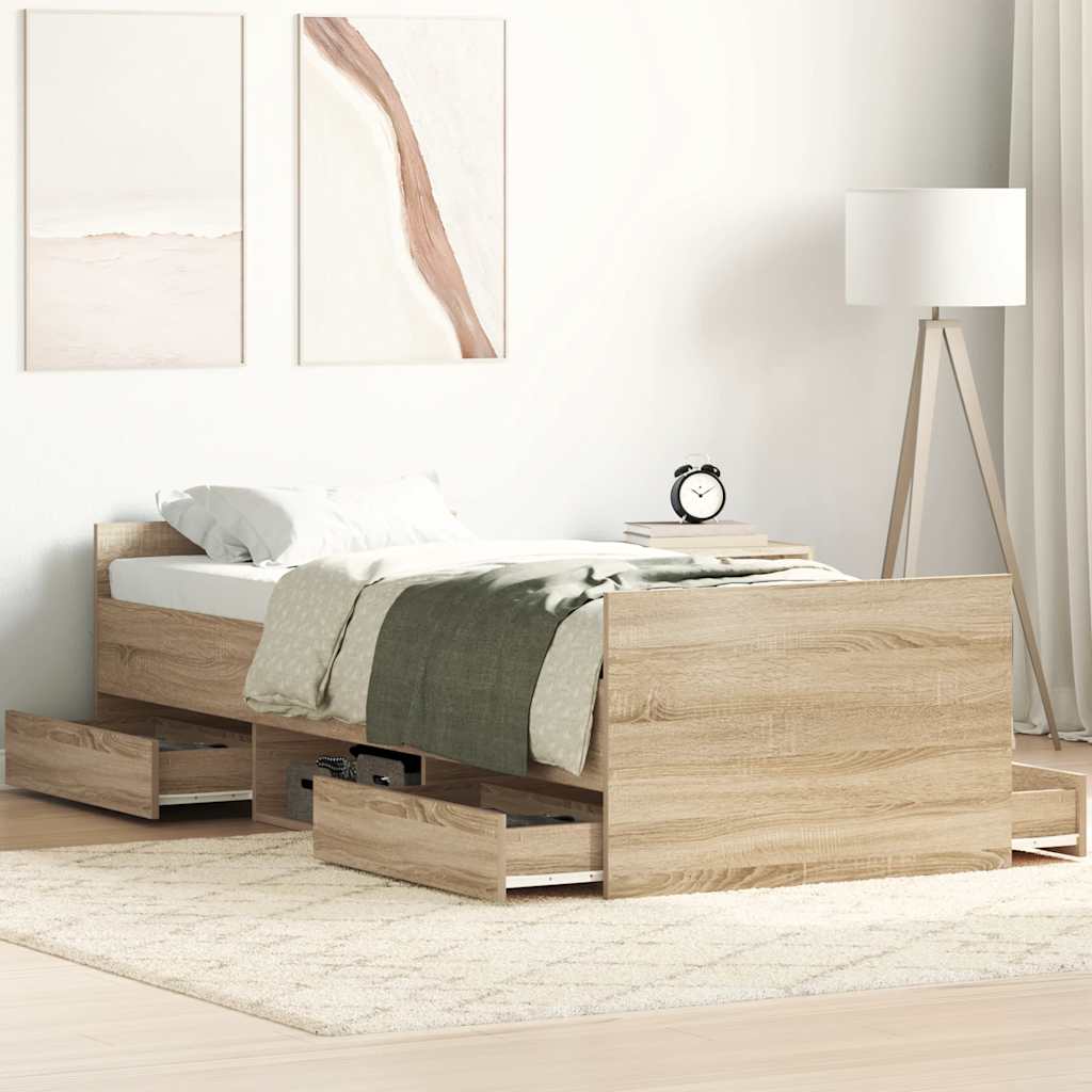 Cadre De Lit 193 X 78 X 50 Cm Bois D'ingénierie