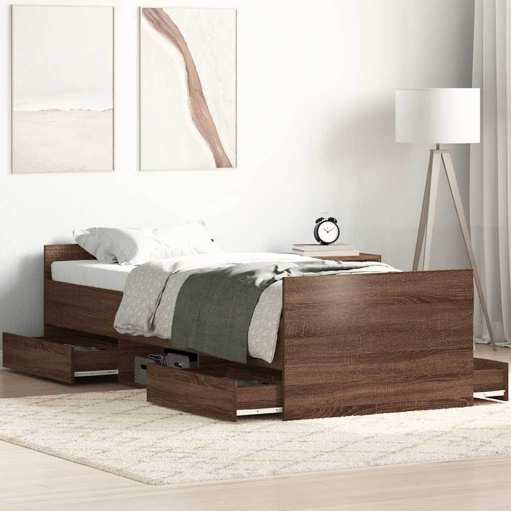 Cadre De Lit 193 X 78 X 50 Cm Bois D'ingénierie