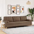 Canapé 3 Places Avec Oreillers Décoratifs Tissu