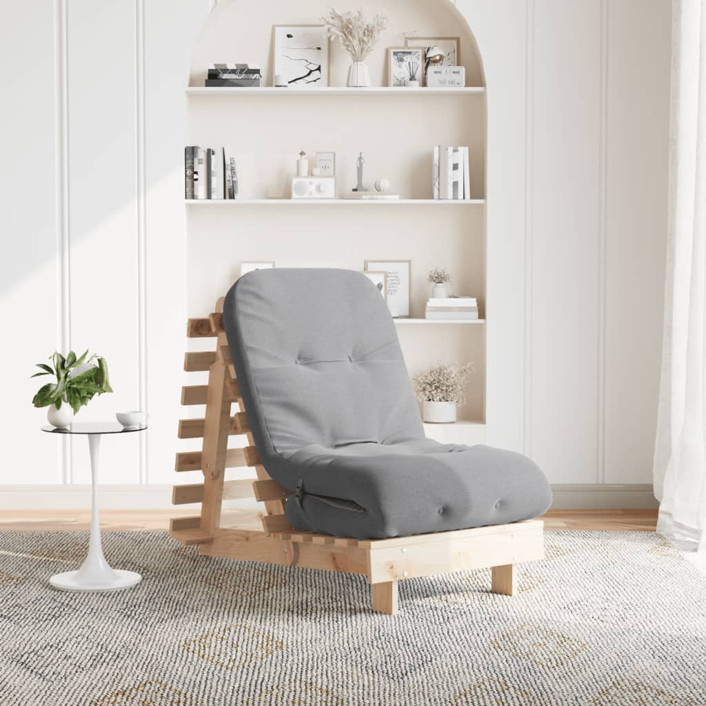 Canapé-Lit Futon Avec Matelas Bois Massif De Pin