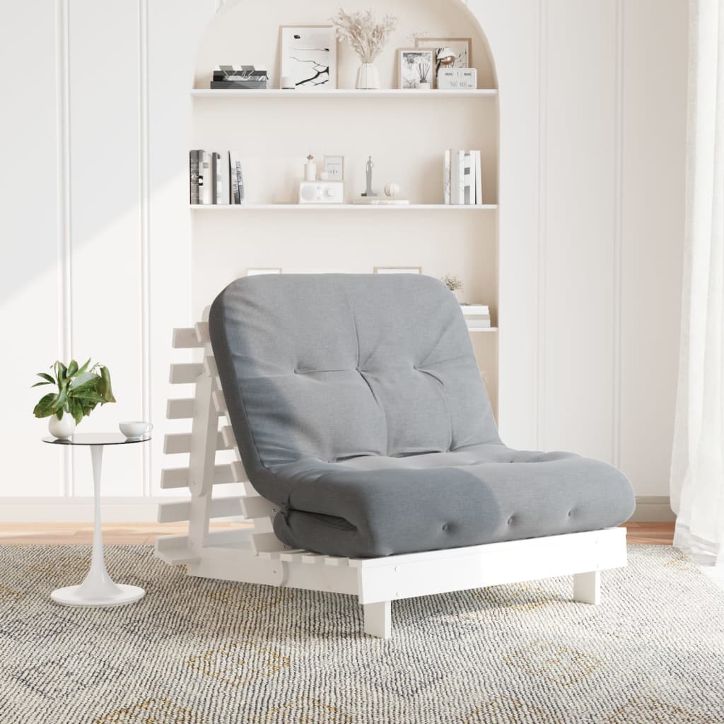 Canapé-Lit Futon Avec Matelas Bois Massif De Pin