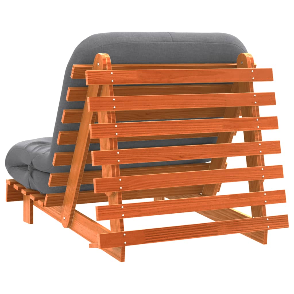 Canapé-Lit Futon Avec Matelas Bois Massif De Pin