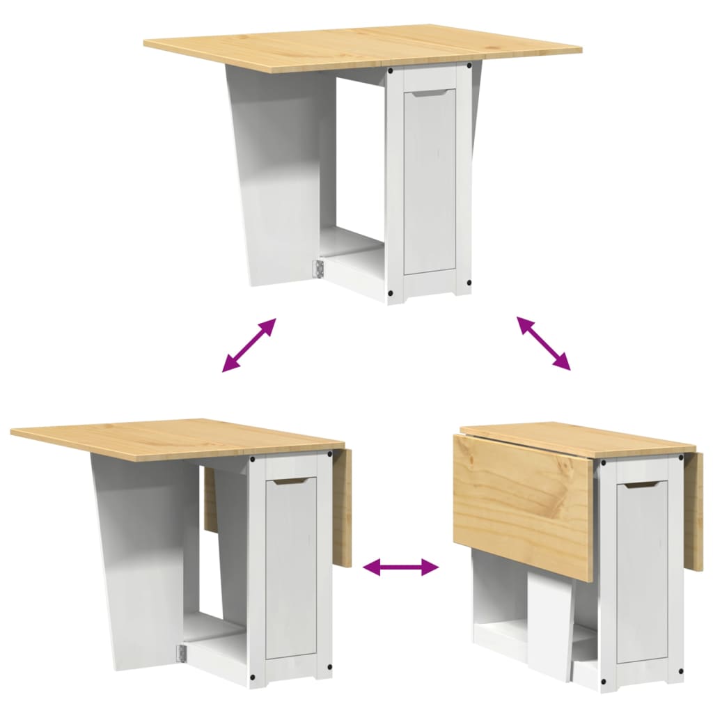 Table À Manger Papillon Pliable Corona Bois De Pin Massif