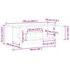 Meuble Tv 102X30X37,5 Cm Bois D'ingénierie