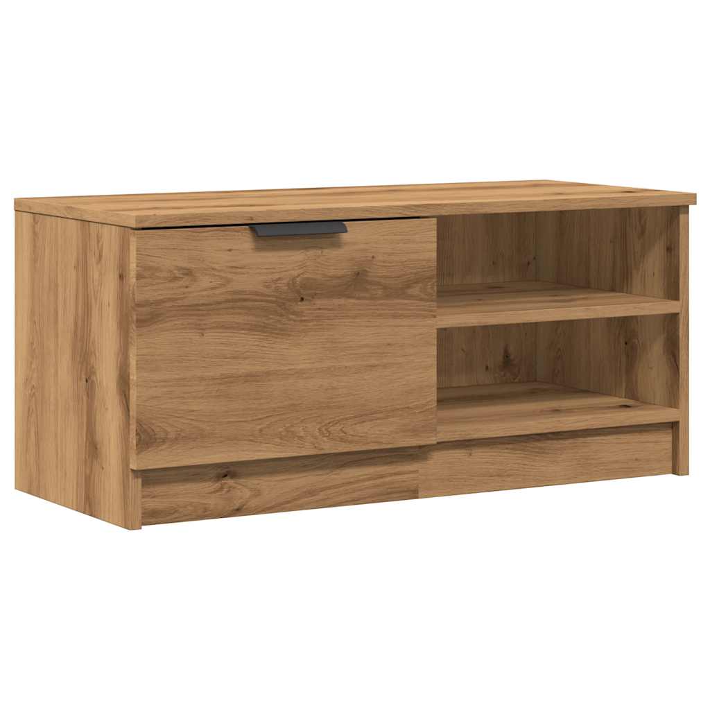 Meuble Tv 80X35X36,5 Cm Bois D'ingénierie Chêne Artisanal